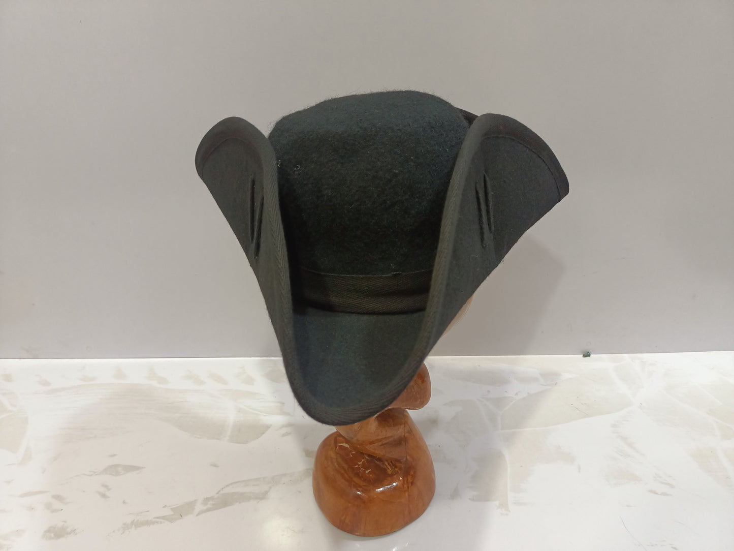 Edged Black Tricorn Pirate Hat Soft Felt Hat