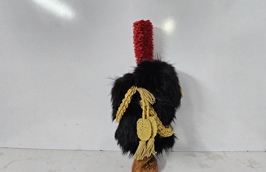 Napoleonic French Imperial Guard Shako Hat: Black Bear Skin, Gold Eagle