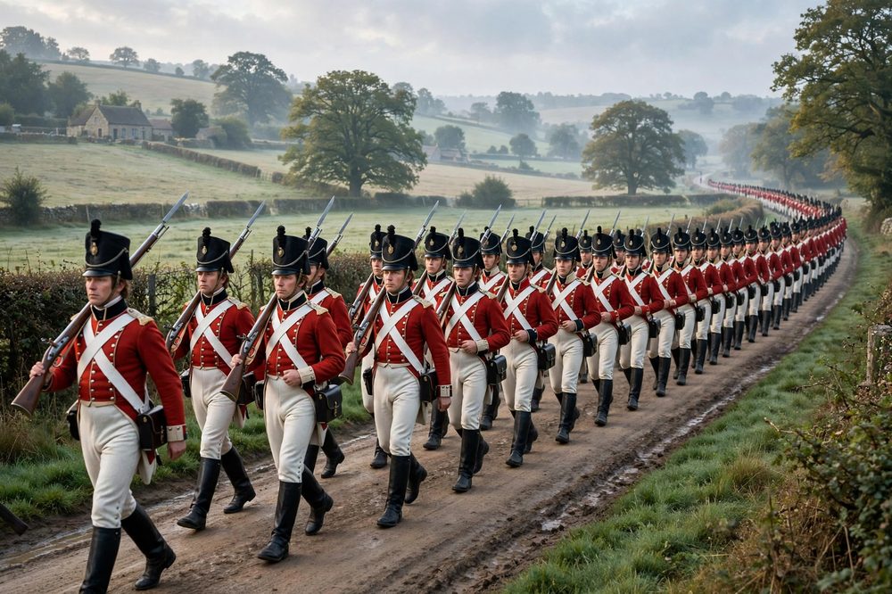British Infantry marching