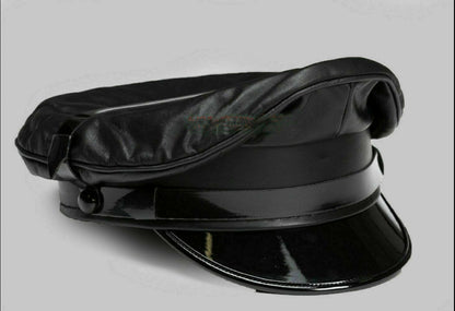 Finest Soft Ethically Sourced Real Leather Biker Muir Cap Hat – Handmade Classic Style