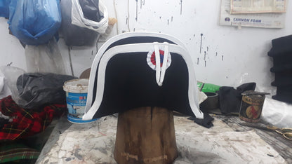 Bicorne Hat: Gendarme Cocked Hat with Silver Trim