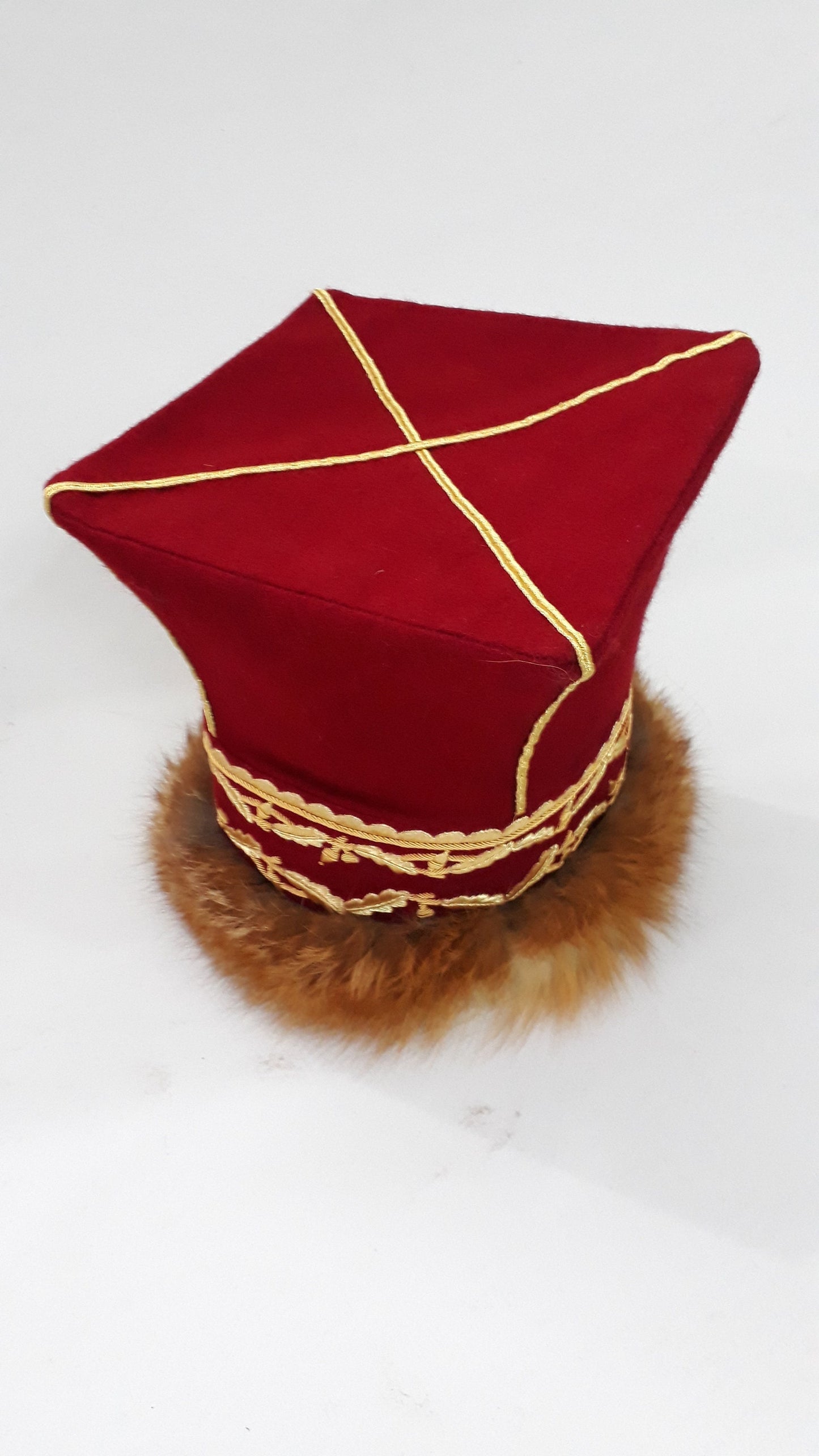 French Napoleonic Hat – Confederacy Headwear for Senior Hussar Officer, Faux Fur Replica