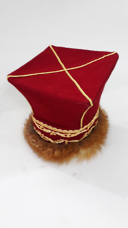French Napoleonic Hat – Confederacy Headwear for Senior Hussar Officer, Faux Fur Replica