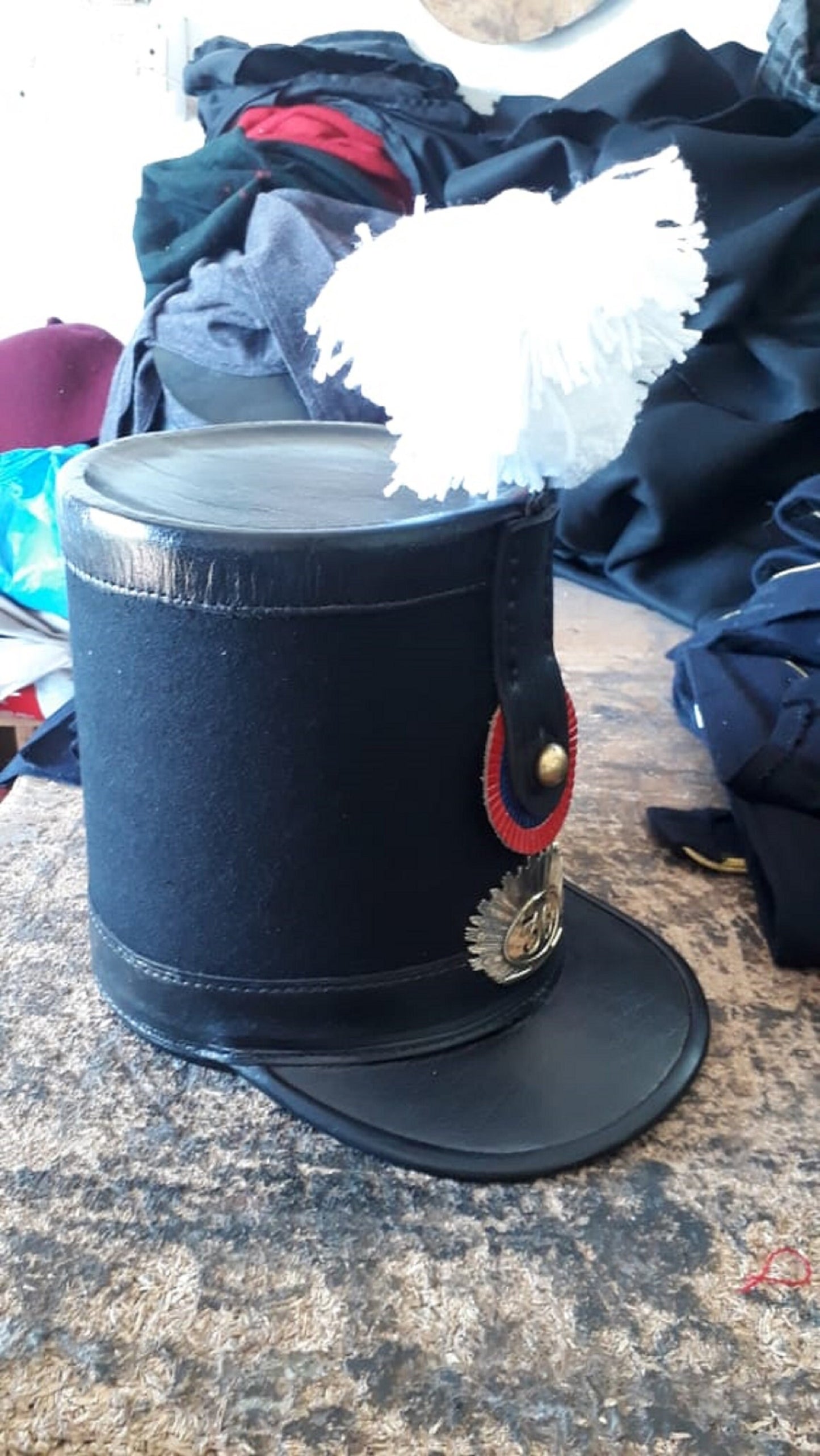 Swiss Army Fusilier Voltigeur Shako Leather Felt Hat