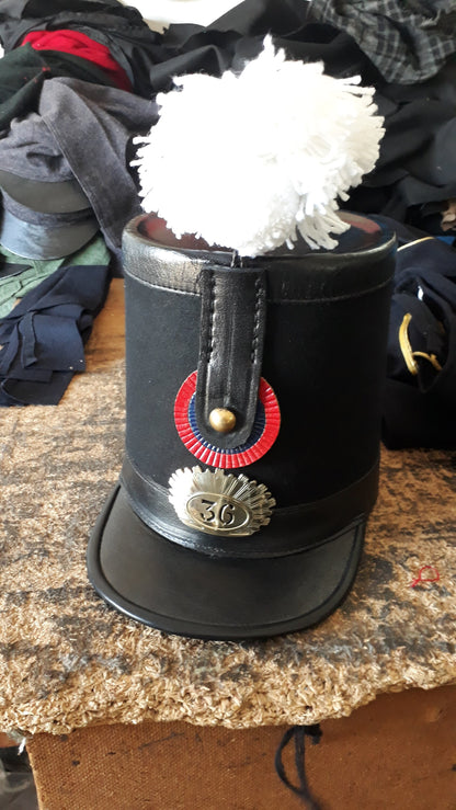 Swiss Army Fusilier Voltigeur Shako Leather Felt Hat