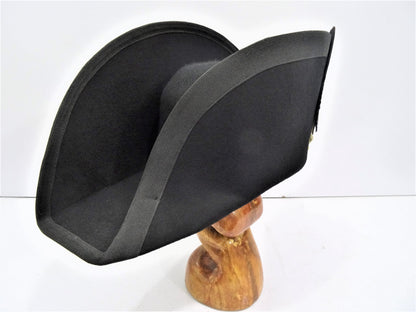 Royal Navy Bicorne with Black and Gold Trim - British Cocked Hat - Admiral Bicorne