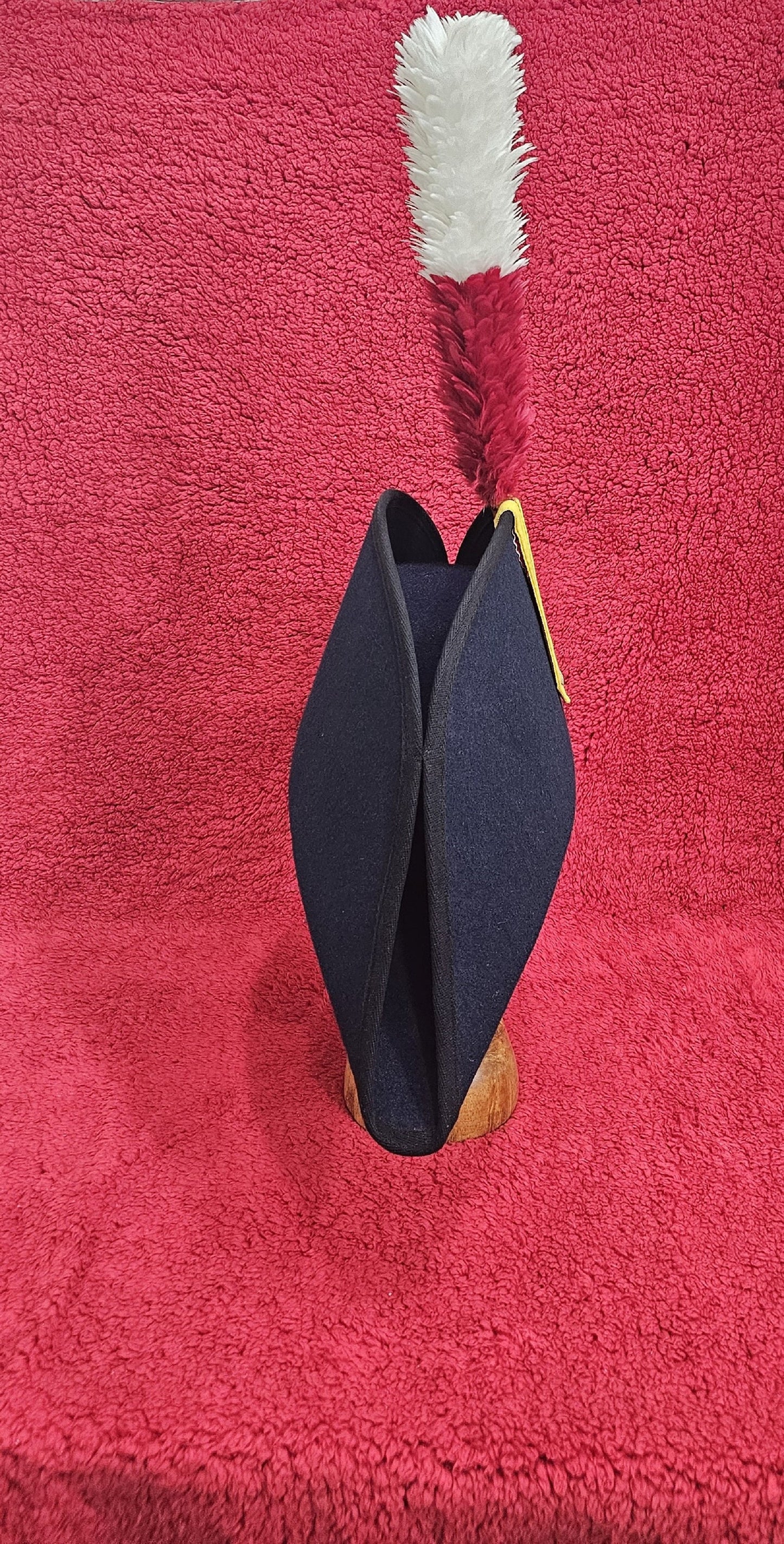 Bicorne with black Trim - Italian Cocked Hat - Red White green Cockade