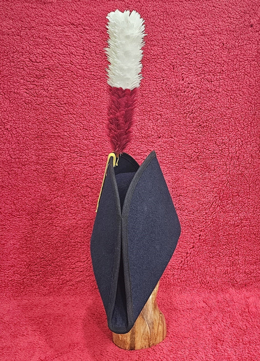 Bicorne with black Trim - Italian Cocked Hat - Red White green Cockade