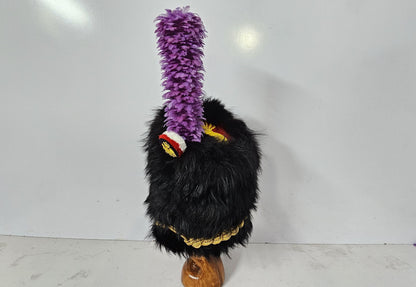 Napoleonic French Imperial Guard Shako Hat: Black Bear Skin, Gold Eagle