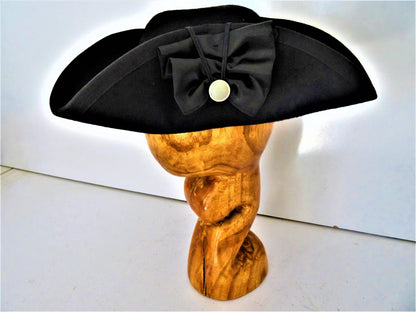 Authentically Recreated Wool Felt Revolutionary War Felt Cocked or Tricorn Hat