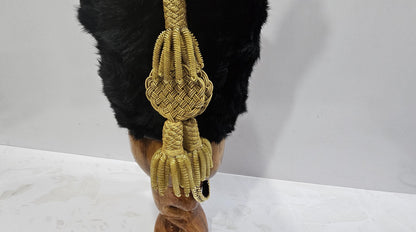 Reproduction British 11th Hussars Busby with Cap Line – Faux Rabbit Fur, Animal Friendly