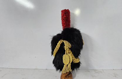 Napoleonic French Imperial Guard Shako Hat: Black Bear Skin, Gold Eagle
