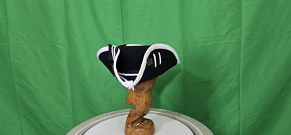 Revolutionary War Military Fur Felt Cocked Hat With Hand Sewn White Worsted Wool Binding