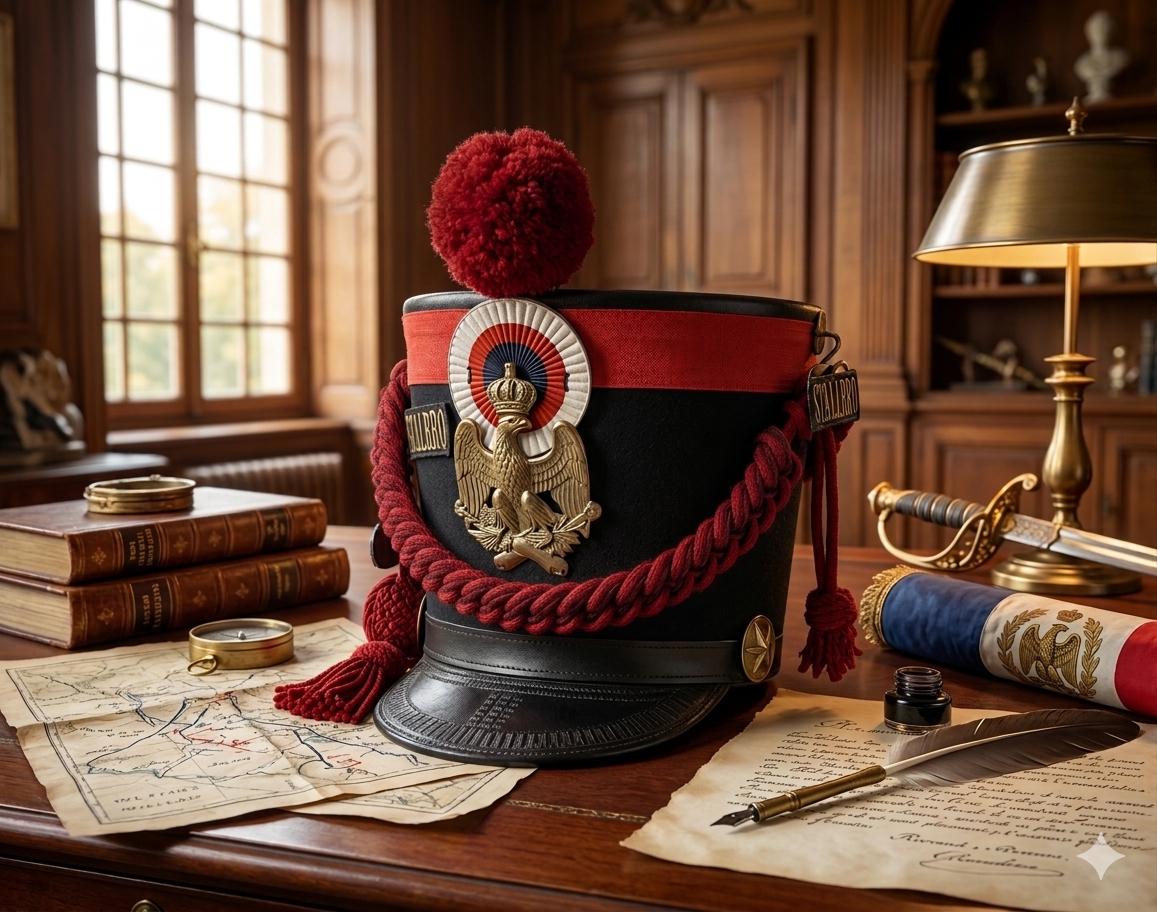 French Napoleonic Shako Helmet: 1st Empire Officer's Edition