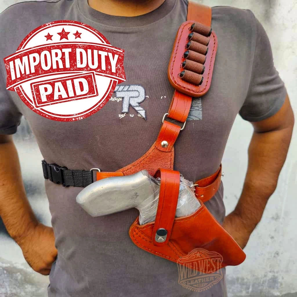 Leather Chest Revolver Holster for Kimber K6S 3" with Bullet Loops.