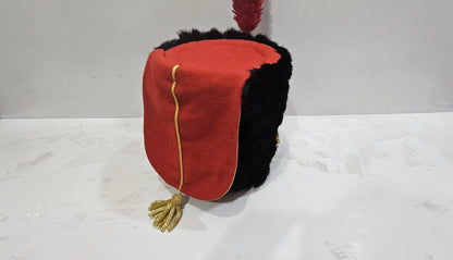 British 11th Hussars Busby with red and white hackle
