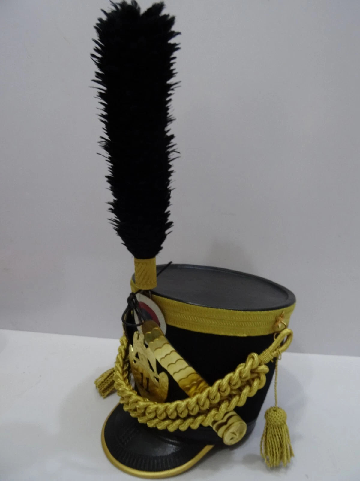 Handcrafted Historical 11th Regiment Military Shako Hat with Tall Plume