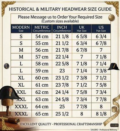 Handcrafted Historical 11th Regiment Military Shako Hat with Tall Plume