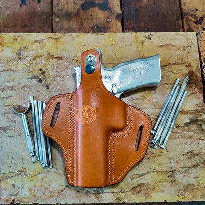 Handmade Custom Leather Western Holster for Sig Sauer P238 in Floral Carving