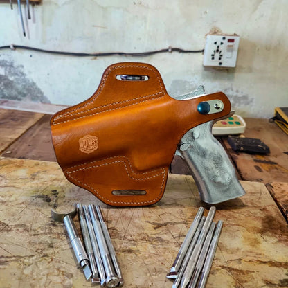 Handmade Custom Leather Western Holster for Walther Models in Floral Carving