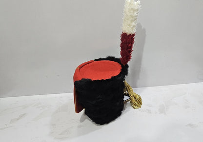 British 11th Hussars Busby with red and white hackle