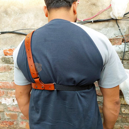 Leather Chest Revolver Holster for Chiappa Rhino 40DS/60DS with Bullet Loops.